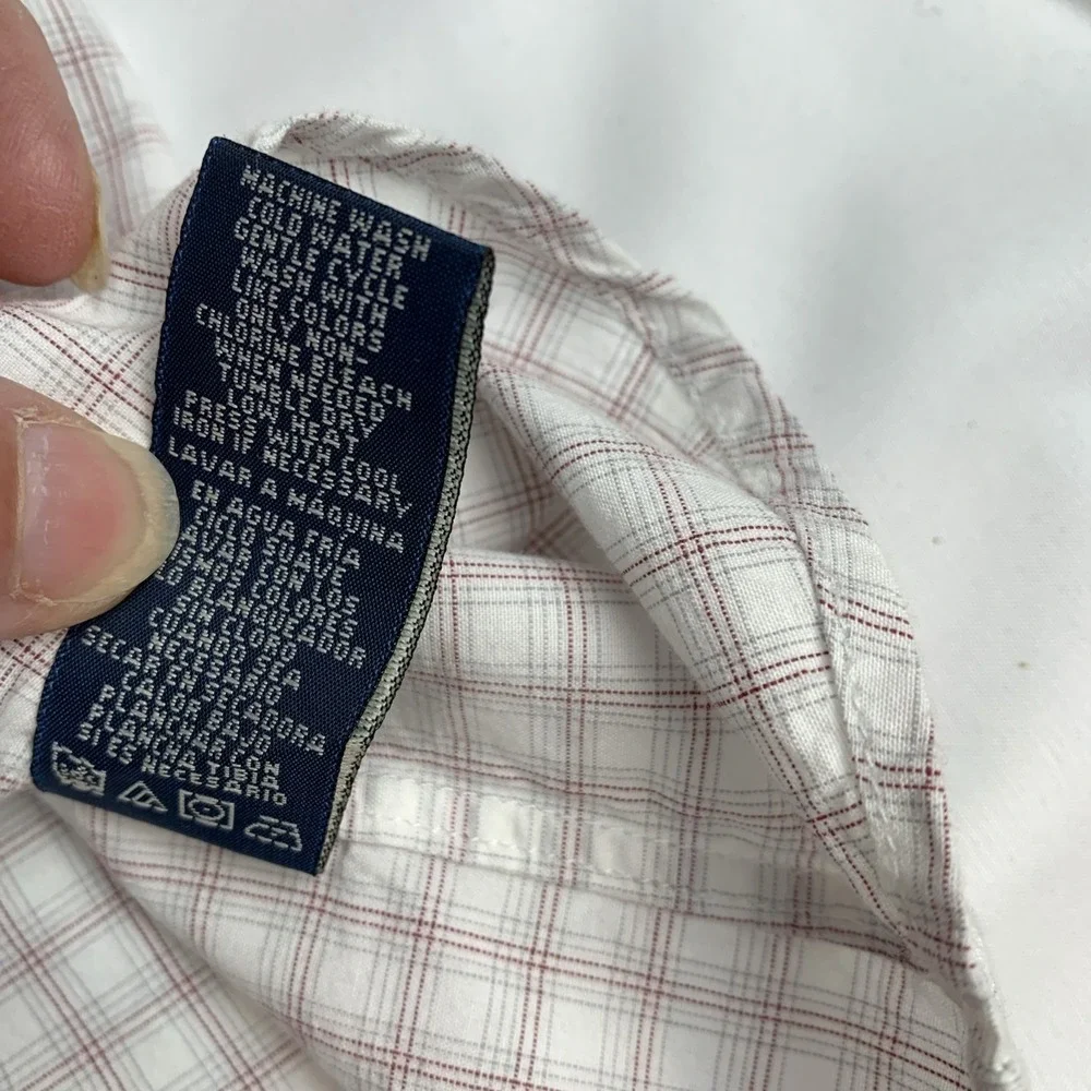 Polo‎ Jeans Co Ralph Lauren Mens Medium Plaid Short Sleeve Button Down Shirt Red